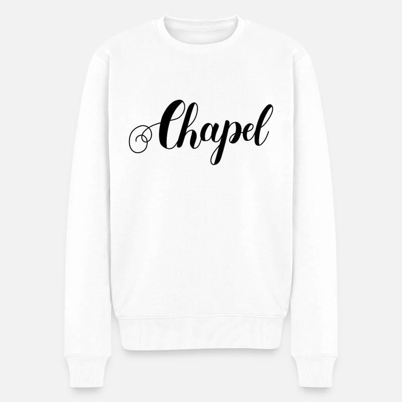 lettrage chapel - Pull Premium bio Homme - blanc