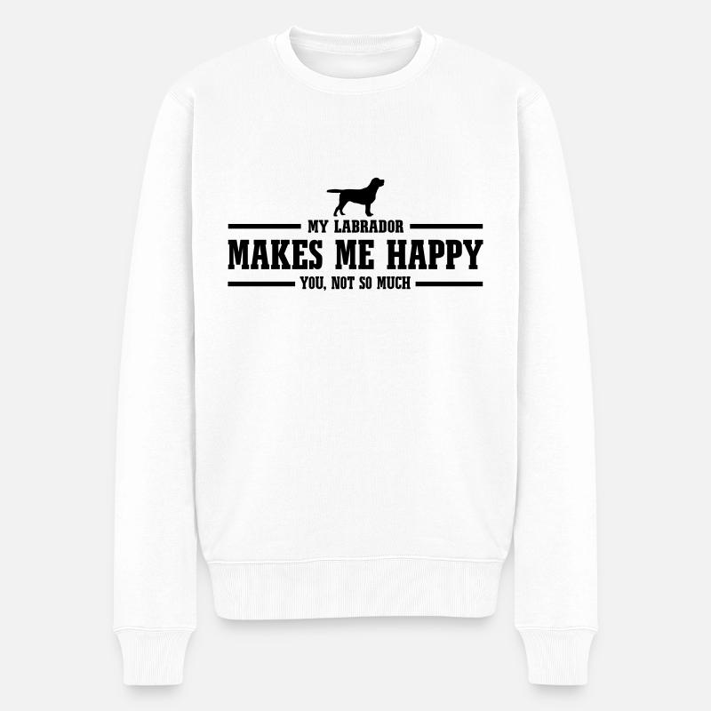 LABRADOR me rend heureux - Pull Premium bio Homme - blanc