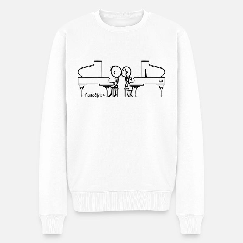 pianostyle - kiss'n'style - Männer Premium Bio Pullover - Weiß