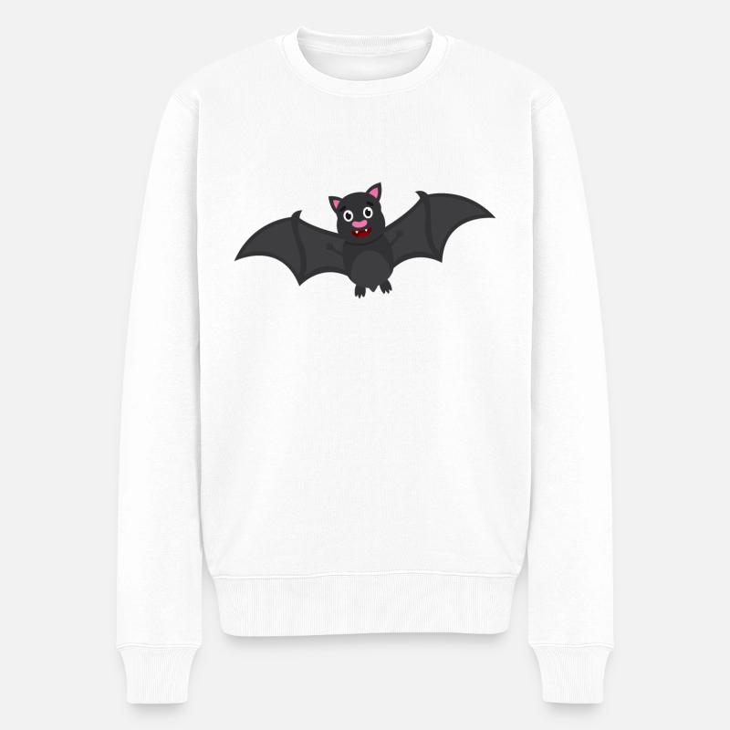 Fledermaus - Männer Premium Bio Pullover - Weiß