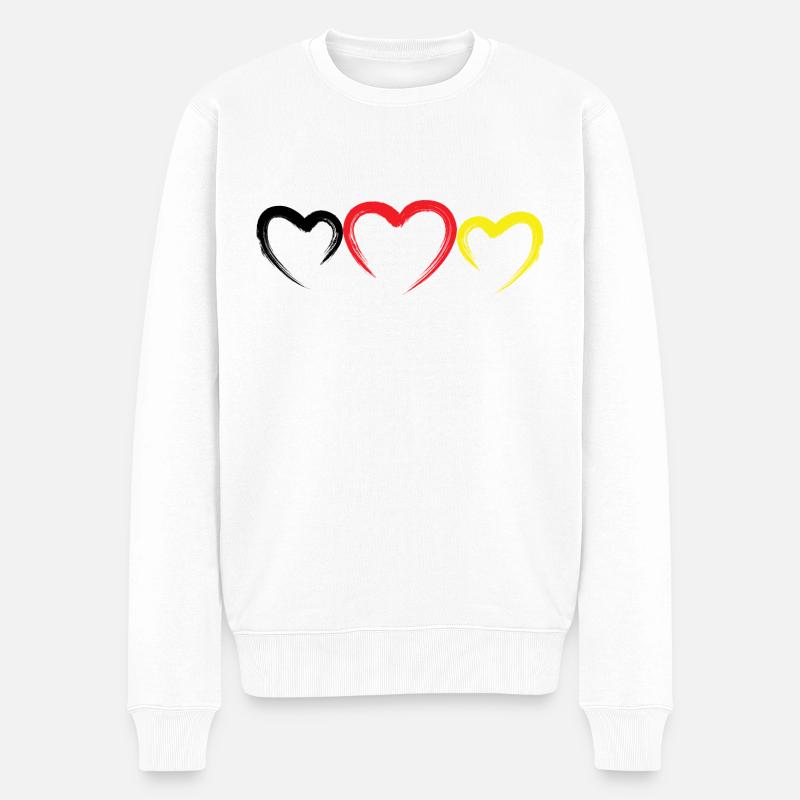Drapeau allemand Drapeau allemand Coeur - Pull Premium bio Homme - blanc