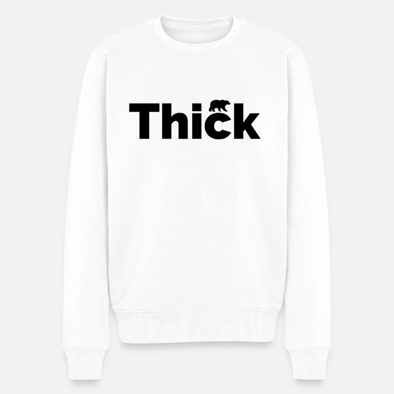 Dick · Je dicker, desto schmackhafter - Männer Premium Bio Pullover - Weiß