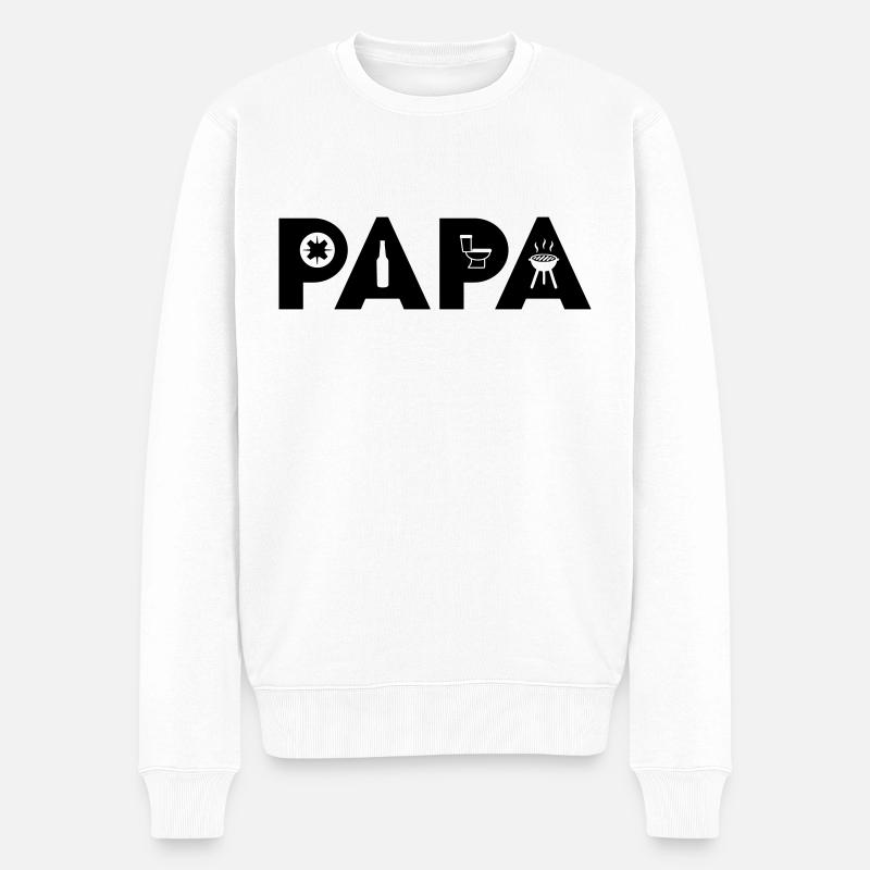 PAPA - Männer Premium Bio Pullover - Weiß