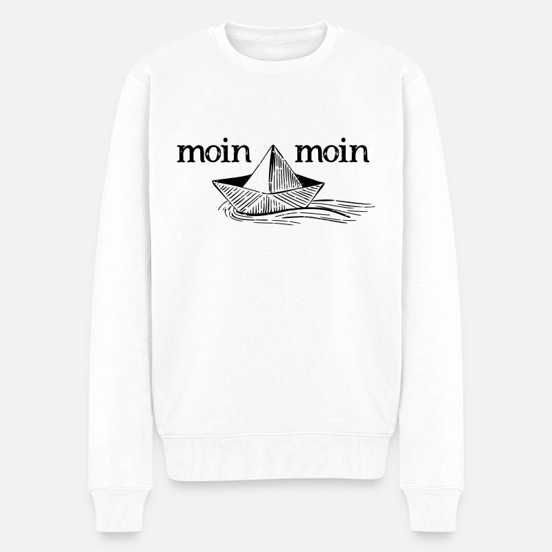 MOIN MOIN - Männer Premium Bio Pullover - Weiß