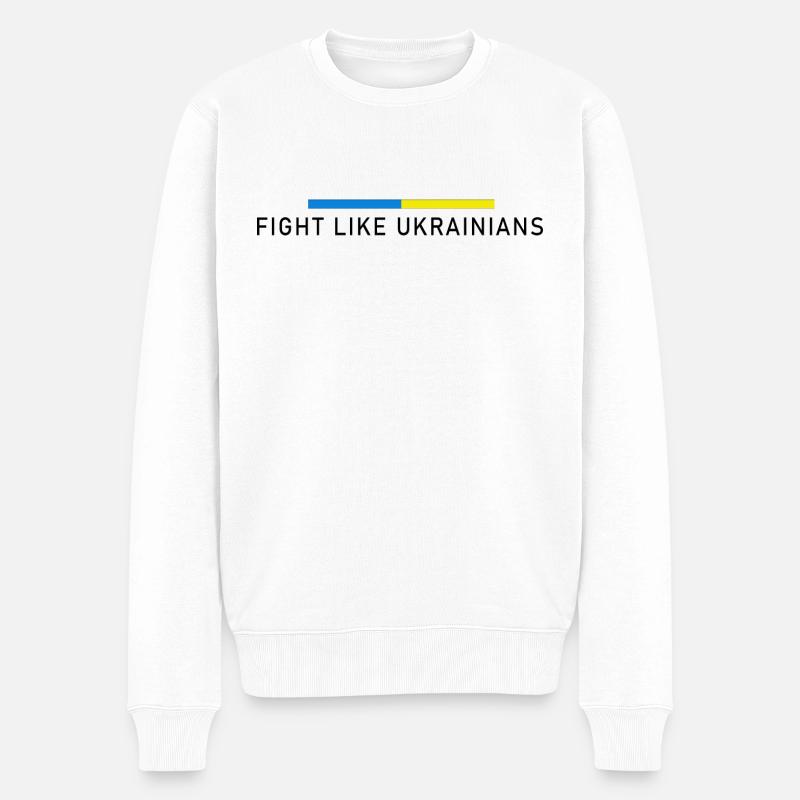 Combattez comme les Ukrainiens - Pull Premium bio Homme - blanc