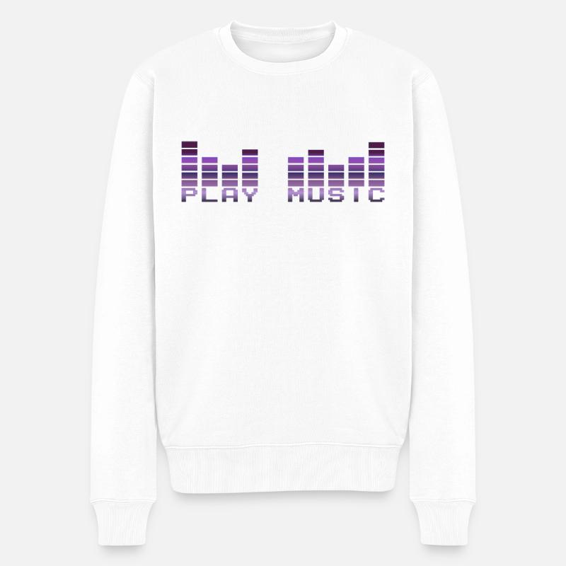 Musik abspielen 3 - Männer Premium Bio Pullover - Weiß