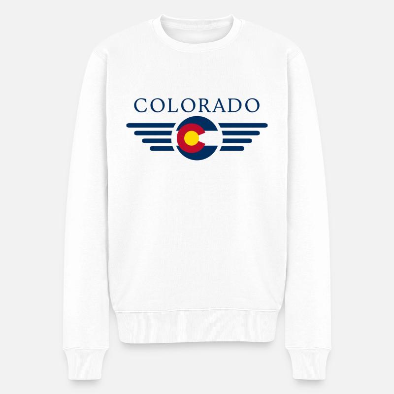 Colorado - Männer Premium Bio Pullover - Weiß