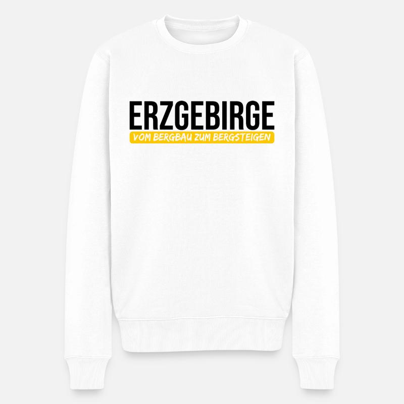 Erzgebirge Bergbau Bergsteigen - Männer Premium Bio Pullover - Weiß