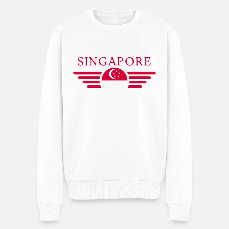 Singapur - Männer Premium Bio Pullover - Weiß