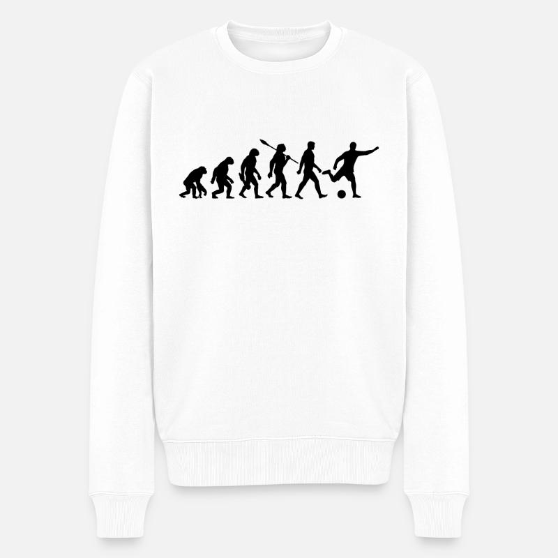 Evolution Fußball - Fußballspieler - Männer Premium Bio Pullover - Weiß