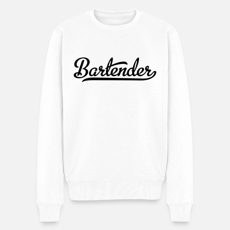 Bartender - Männer Premium Bio Pullover - Weiß