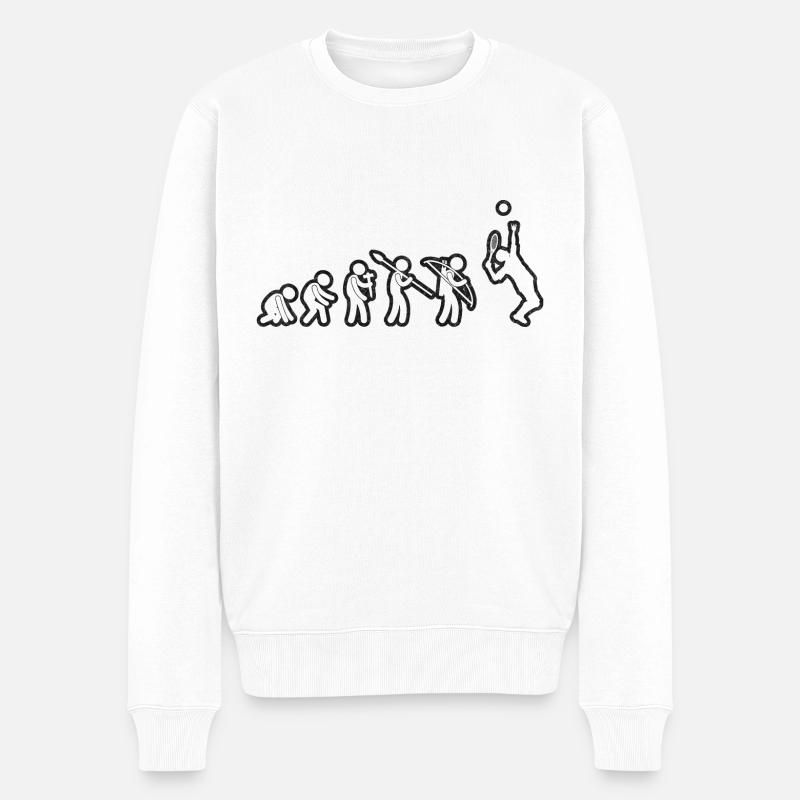 Evolution Tennis Blanc Grunge - Pull Premium bio Homme - blanc