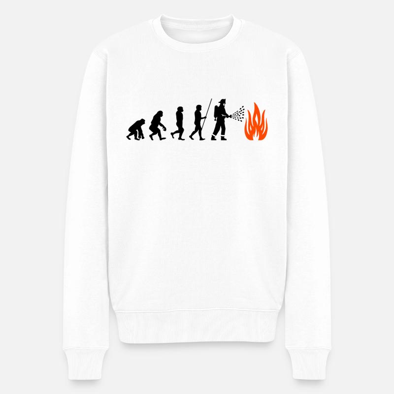 Évolution des pompiers - Pull Premium bio Homme - blanc