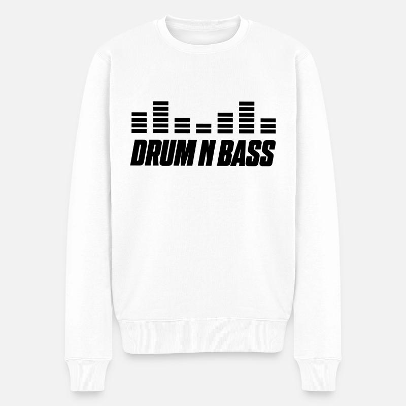 drum bass - Männer Premium Bio Pullover - Weiß