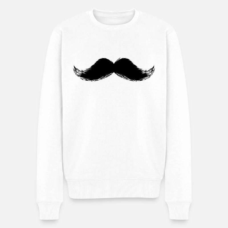 moustache - Pull Premium bio Homme - blanc