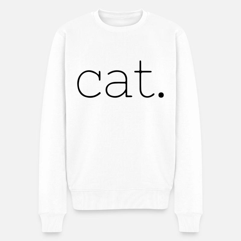 Katze - Männer Premium Bio Pullover - Weiß