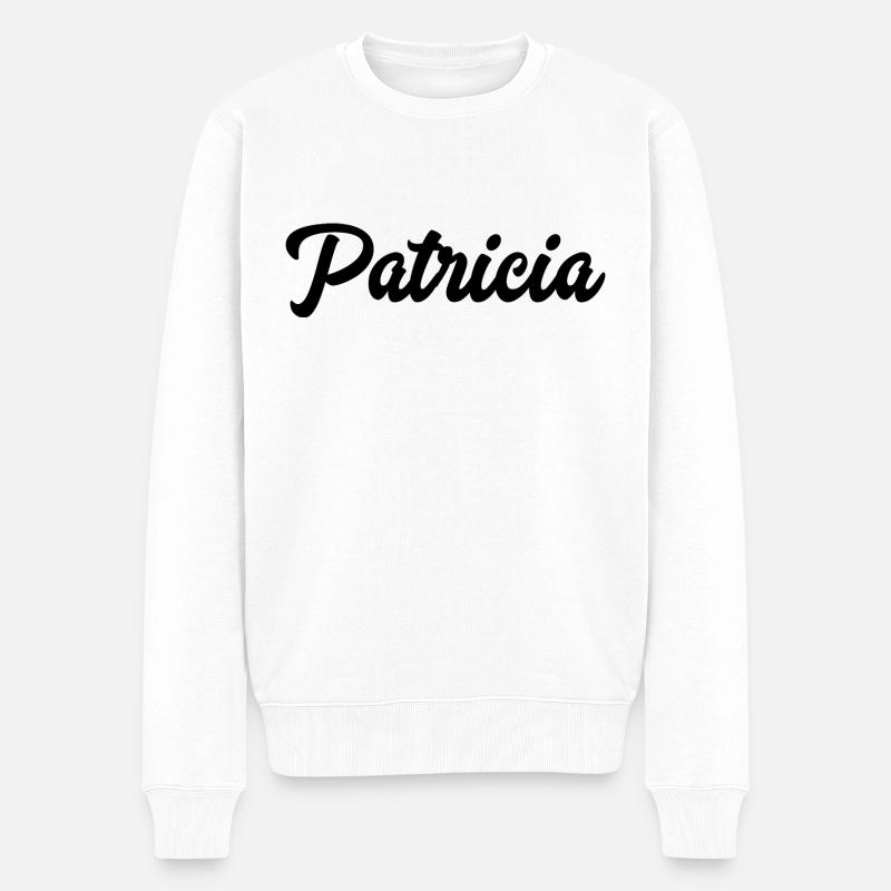 Patricia Custom Text Nom d’anniversaire - Pull Premium bio Homme - blanc