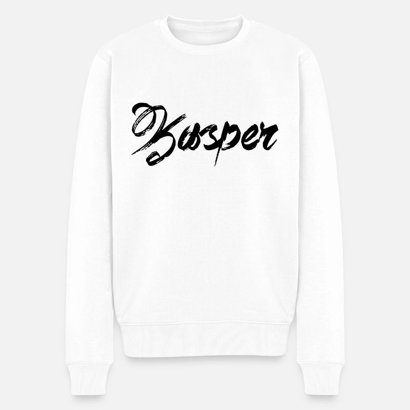 Kasper - Männer Premium Bio Pullover - Weiß