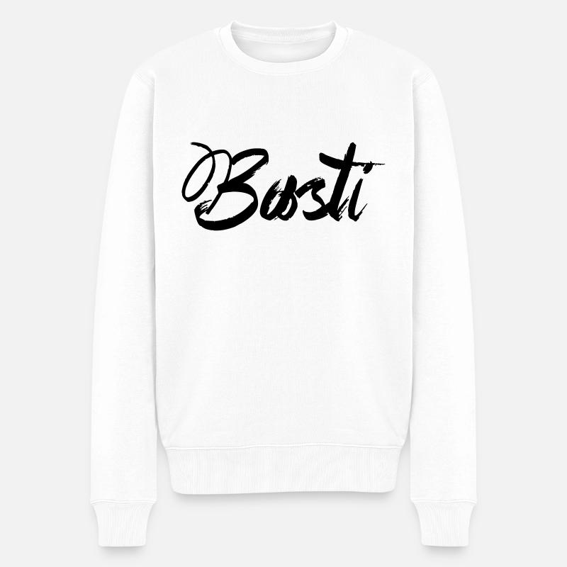 Basti - Männer Premium Bio Pullover - Weiß