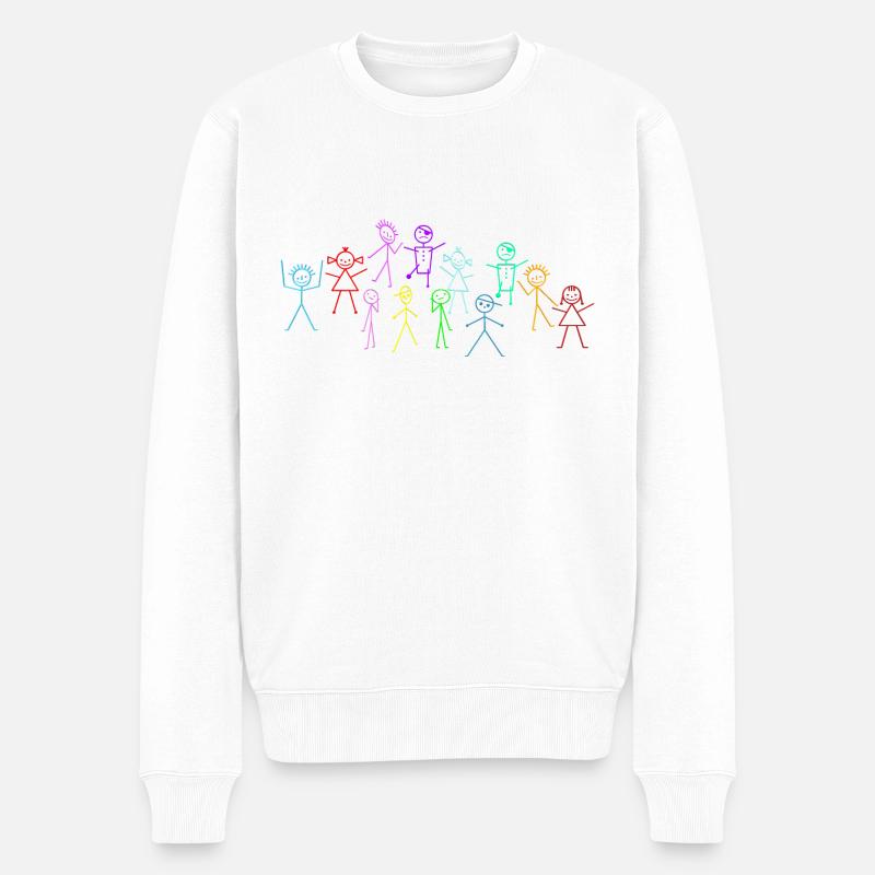 Stickman - Pull Premium bio Homme - blanc