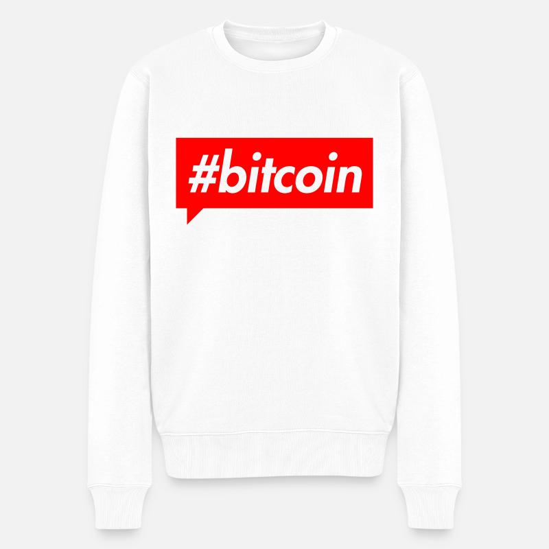 Hashtag Bitcoin - Männer Premium Bio Pullover - Weiß