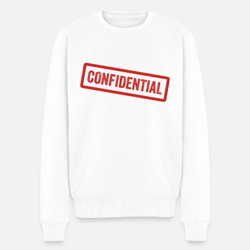 Vertraulich - Männer Premium Bio Pullover - Weiß