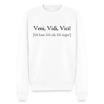 Veni, Vidi, Vici! - Ich kam, ich sah, ich siegte! - Männer Premium Bio Pullover - Weiß - Vorne - Thijin (182cm)