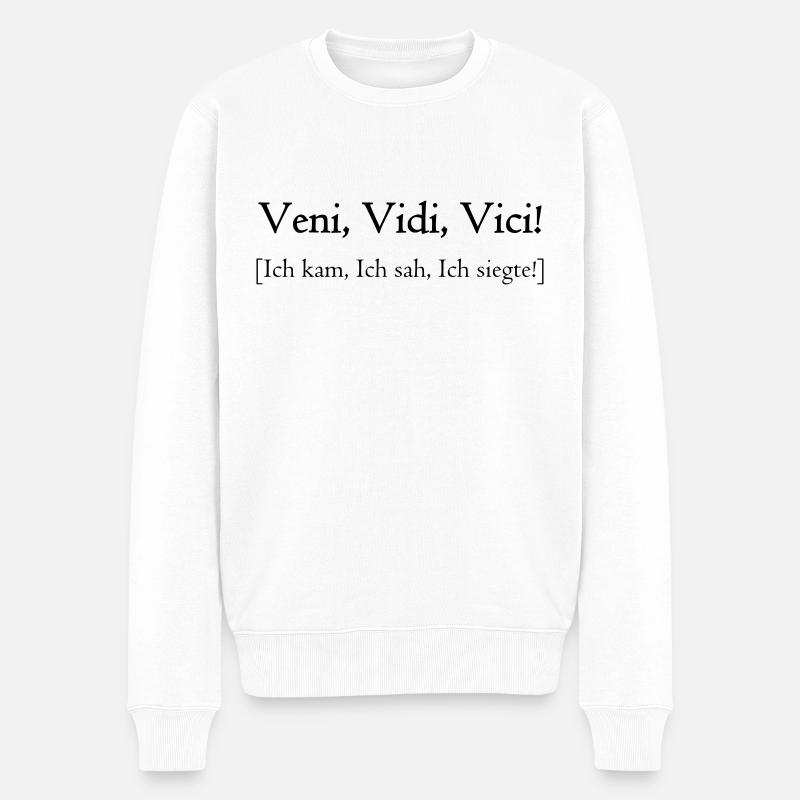 Veni, Vidi, Vici! - Ich kam, ich sah, ich siegte! - Männer Premium Bio Pullover - Weiß