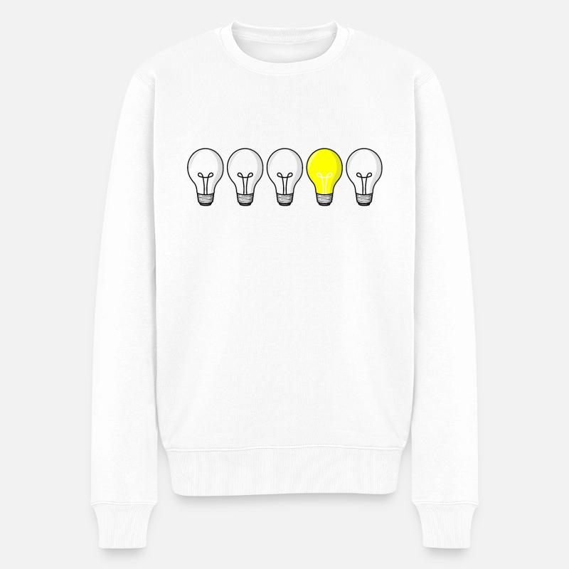 5 Glühbirnen - Licht aufgehen - Männer Premium Bio Pullover - Weiß