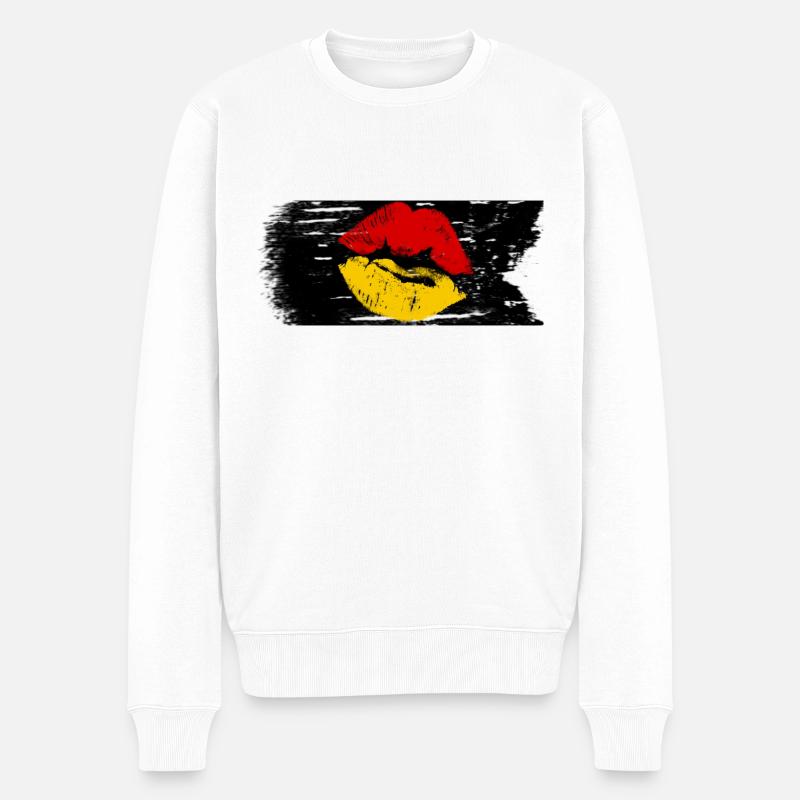 Ich Liebe Deutschland - Männer Premium Bio Pullover - Weiß