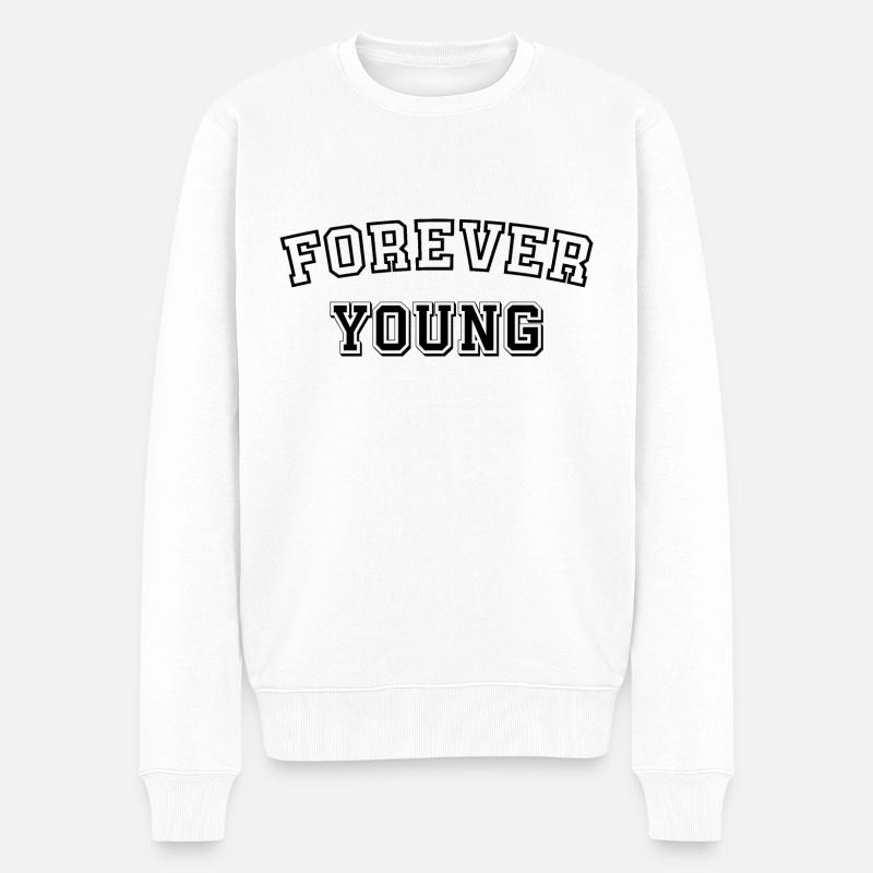 Für immer jung - Männer Premium Bio Pullover - Weiß