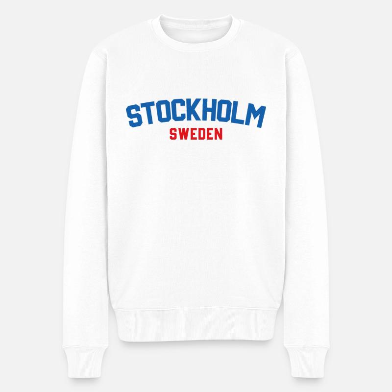 Stockholm, Suède - Pull Premium bio Homme - blanc