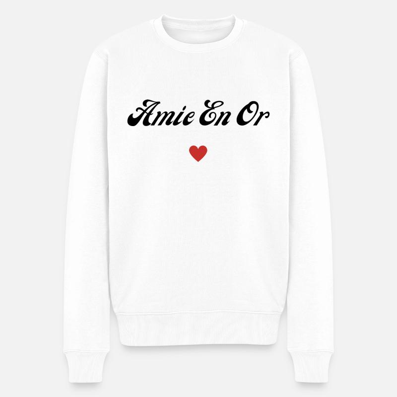 amie en or - Pull Premium bio Homme - blanc