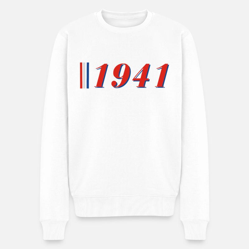 Jahr 1941 - Männer Premium Bio Pullover - Weiß