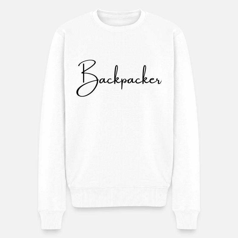 Backpacker - Männer Premium Bio Pullover - Weiß