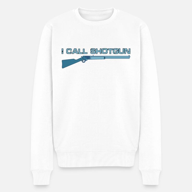I Call Shotgun 12 - Männer Premium Bio Pullover - Weiß