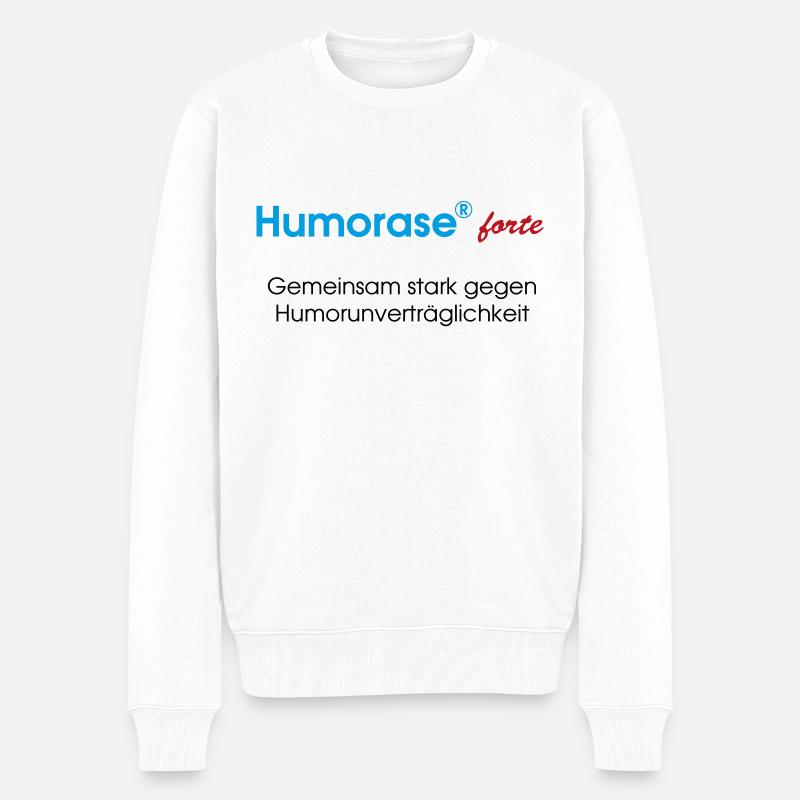 "Humorase forte" - Spassmedikament - Männer Premium Bio Pullover - Weiß