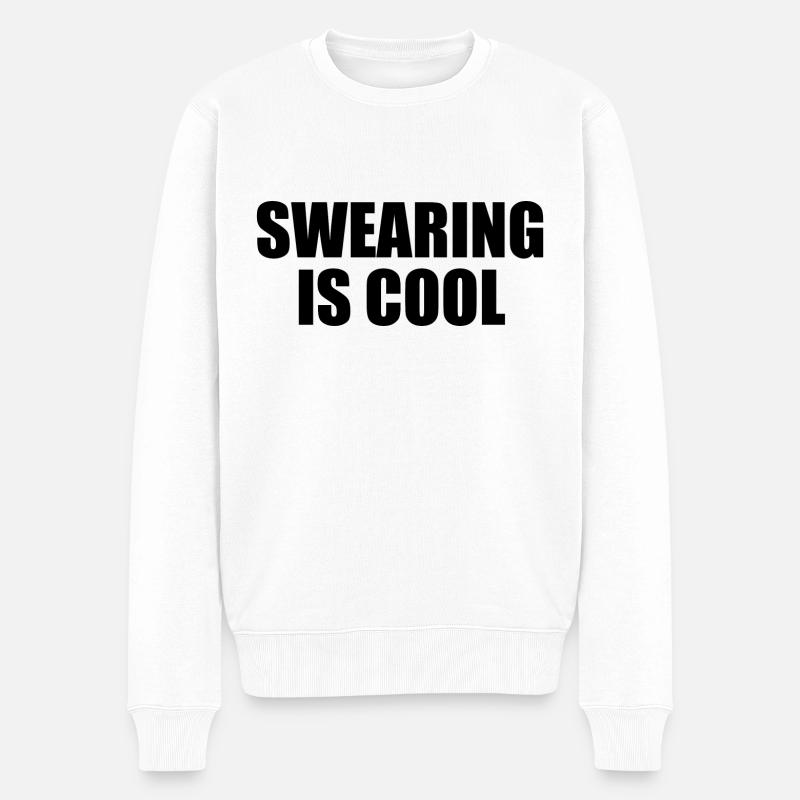 Fluchen ist cool - Männer Premium Bio Pullover - Weiß