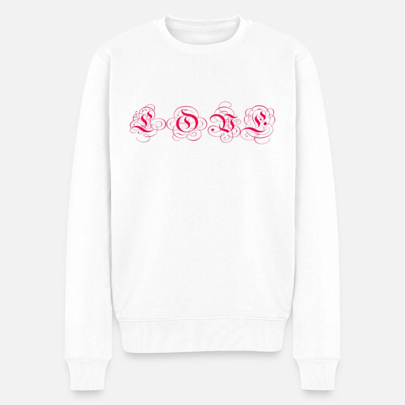 Amour - Pull Premium bio Homme - blanc