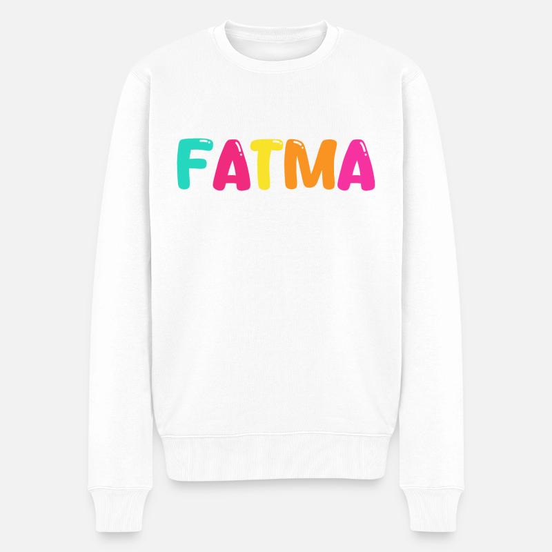 Name - Fatma - Männer Premium Bio Pullover - Weiß