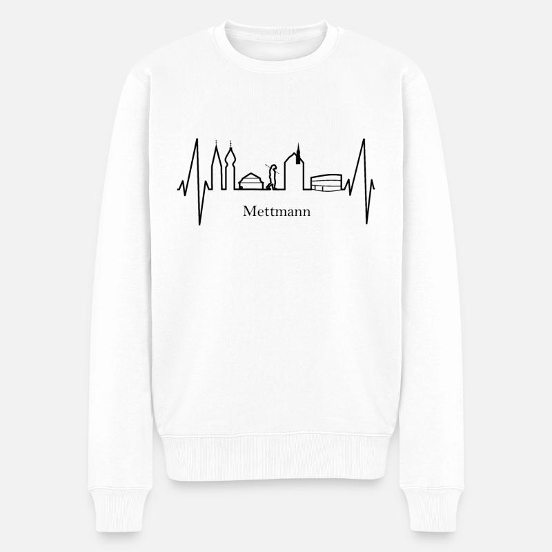 Herzschlag Mettmann - Männer Premium Bio Pullover - Weiß