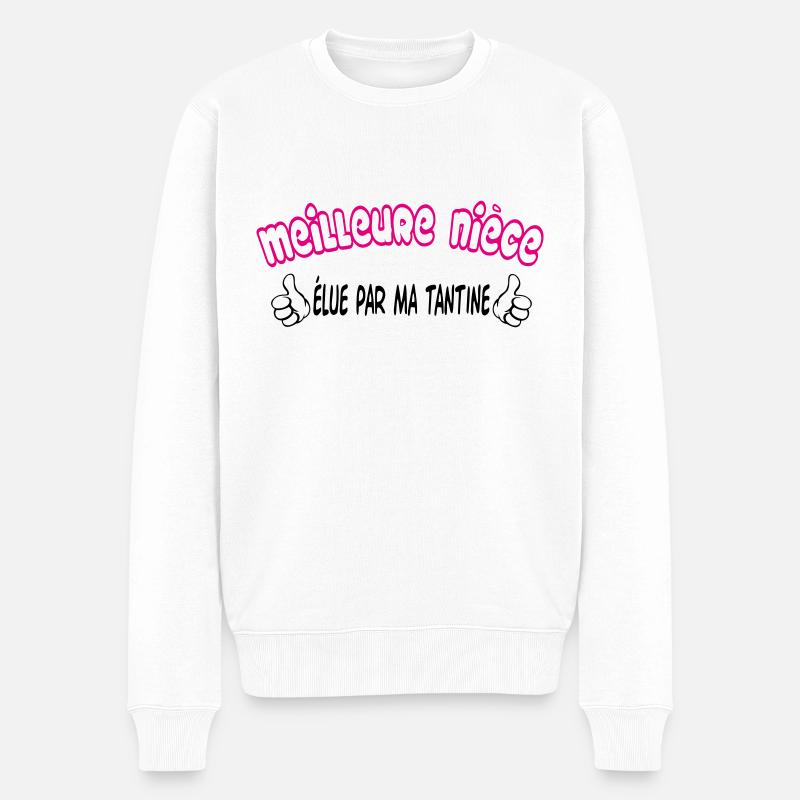 Beste Nichte - Männer Premium Bio Pullover - Weiß