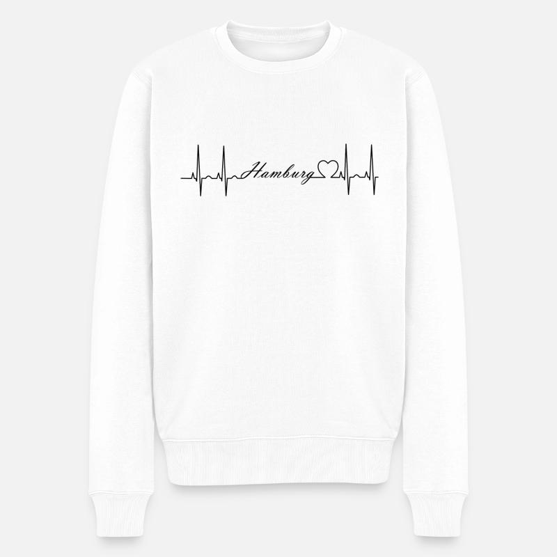 Hamburg - Männer Premium Bio Pullover - Weiß