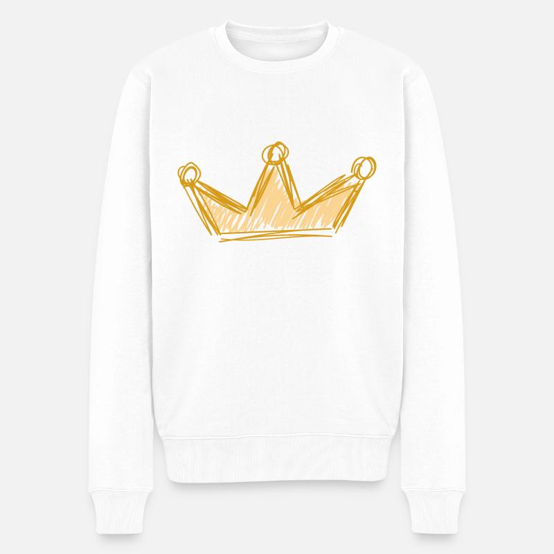 Couronne Reine symbole roi - Pull Premium bio Homme - blanc