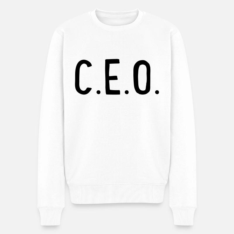 CEO - Männer Premium Bio Pullover - Weiß
