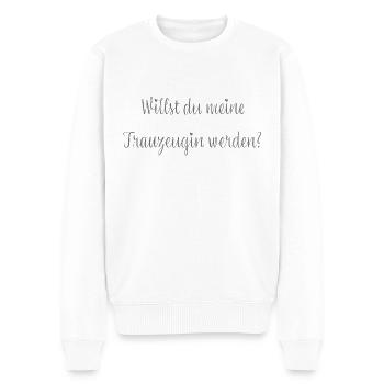 Willst du meine Trauzeugin werden? - Männer Premium Bio Pullover - Weiß - Vorne - Thijin (182cm)