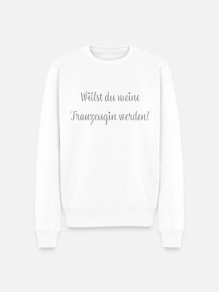 Willst du meine Trauzeugin werden? - Männer Premium Bio Pullover - Weiß
