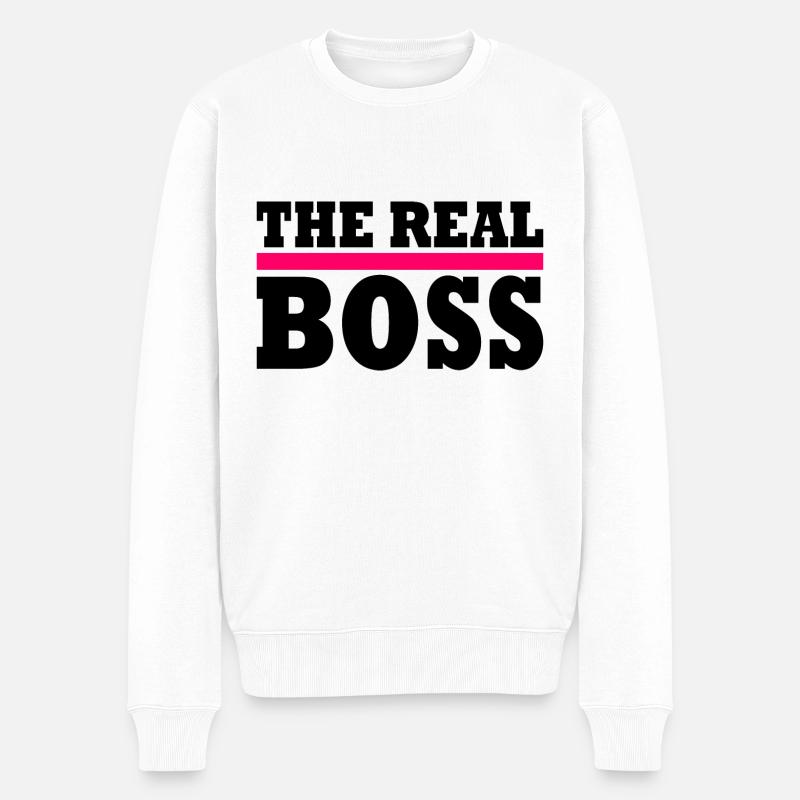 The real boss - Männer Premium Bio Pullover - Weiß