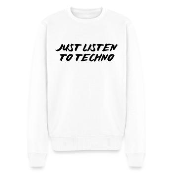 Il suffit d’écouter de la techno - Pull Premium bio Homme - blanc - Devant - Thijin (182cm)