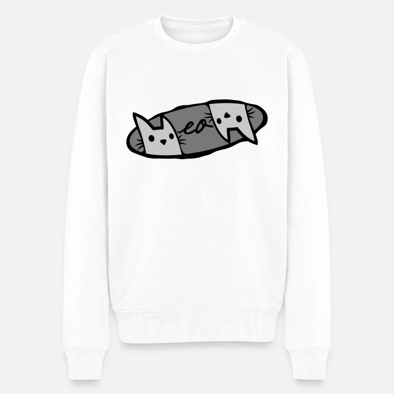 Meow 2 Cats Logo - Pull Premium bio Homme - blanc